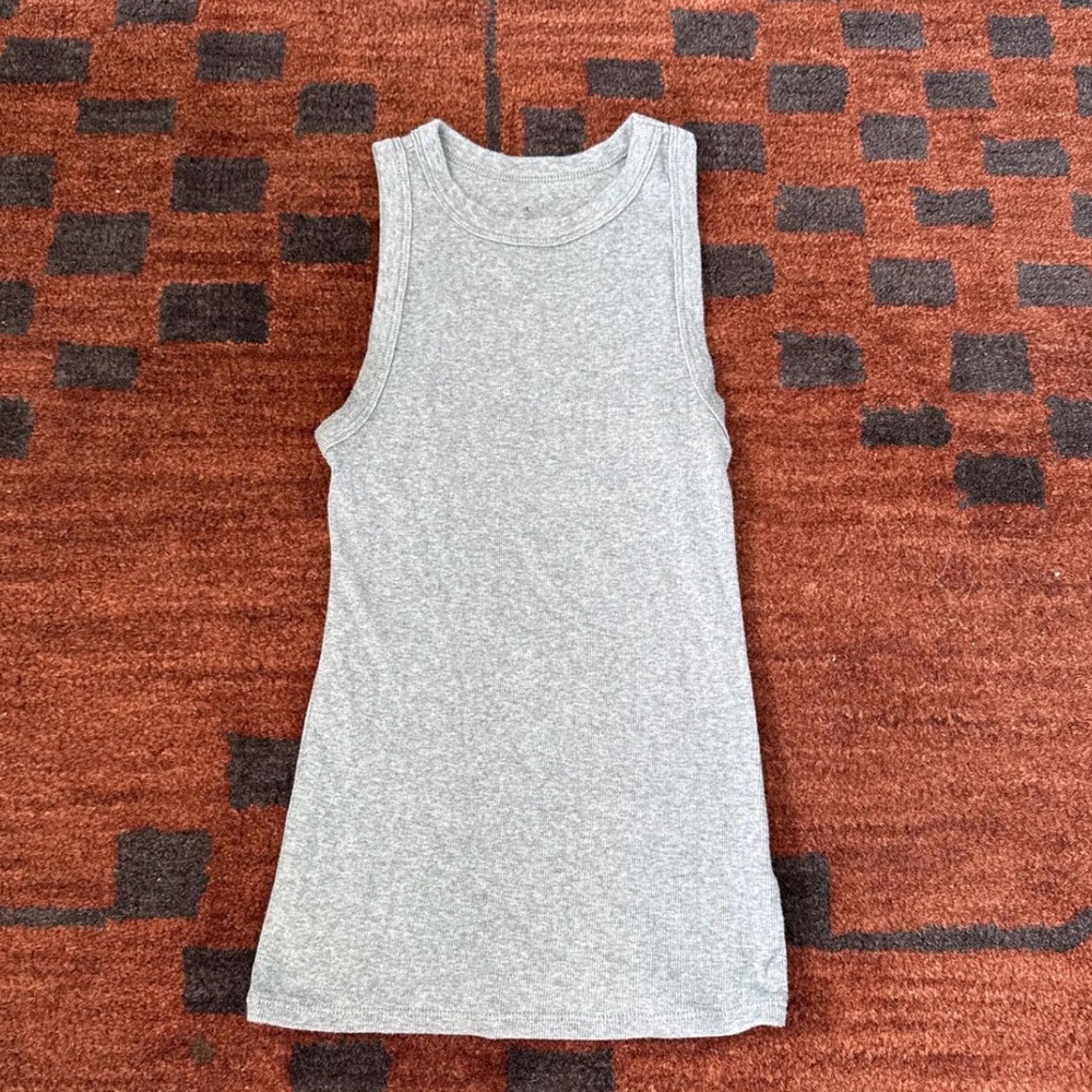 A New Day Gray Ribbed Tank Top
